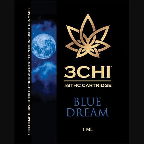 3Chi-Blue-Dream-Delta-8-THC-Vape-Cartridge-with-Botanical-Derived-Terpenes 3Chi Delta 8 THC Vape Cartridge with Botanical Derived Terpenes – Blue Dream - Image 1