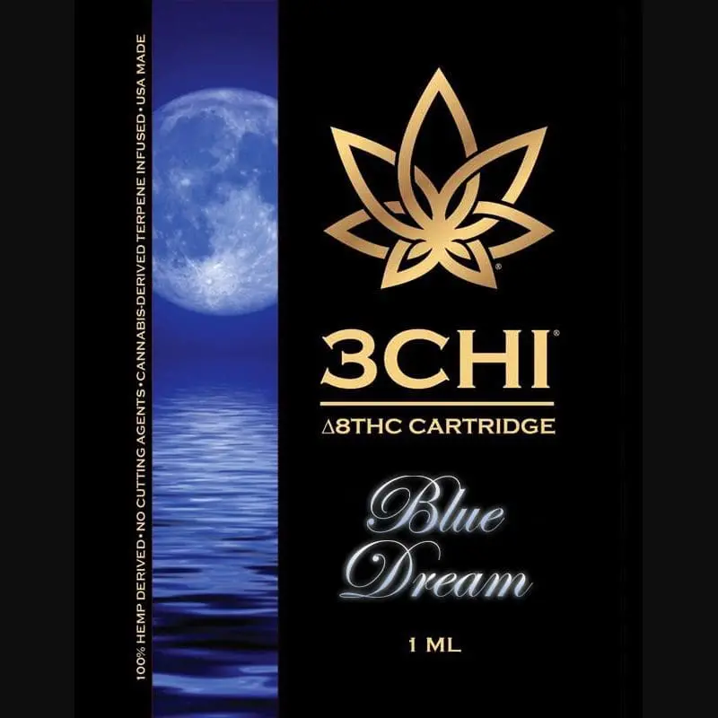 3Chi-Blue-Dream-Delta-8-THC-Vape-Cartridge-with-Cannabis-Derived-Terpenes 3Chi Delta 8 THC Vape Cartridge with Cannabis Derived Terpenes – Blue Dream - Image 1