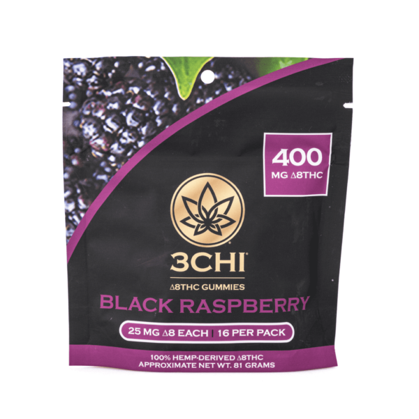 3Chi Delta 8 Gummies – Black Raspberry (400 mg Total Delta 8 THC) - Image 5