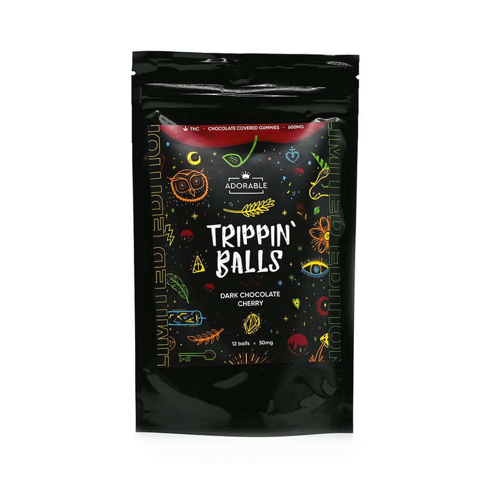 Adorable 600mg Dark Chocolate Cherry THC infused Trippin Balls