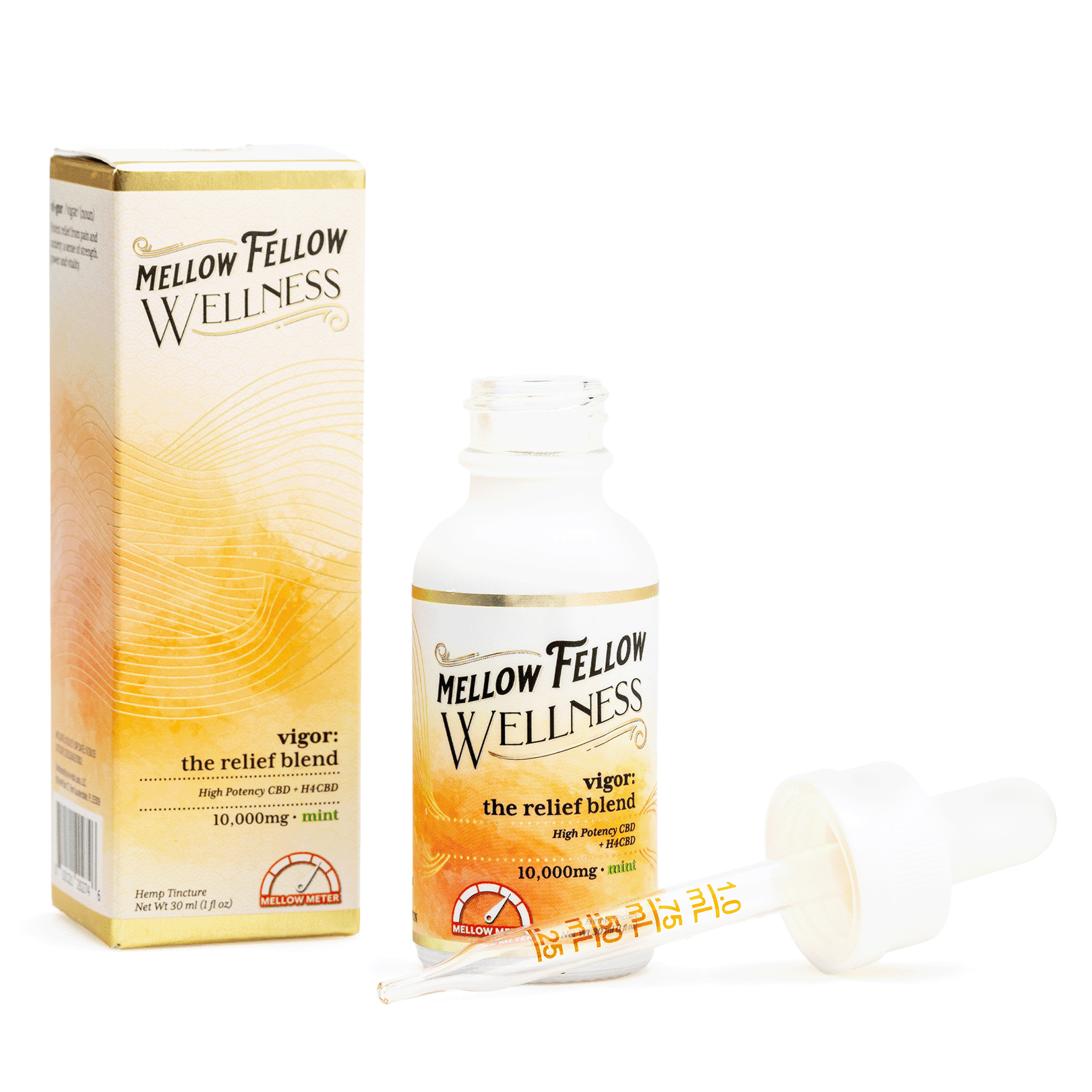 Mellow-Fellow-Wellness-Tincture-Vigor-Blend-Mint-10000-mg-Total-Cannabinoids-Combo Mellow Fellow Wellness Tincture – Relief Blend – Mint (10000 mg Total Cannabinoids) - Image 1