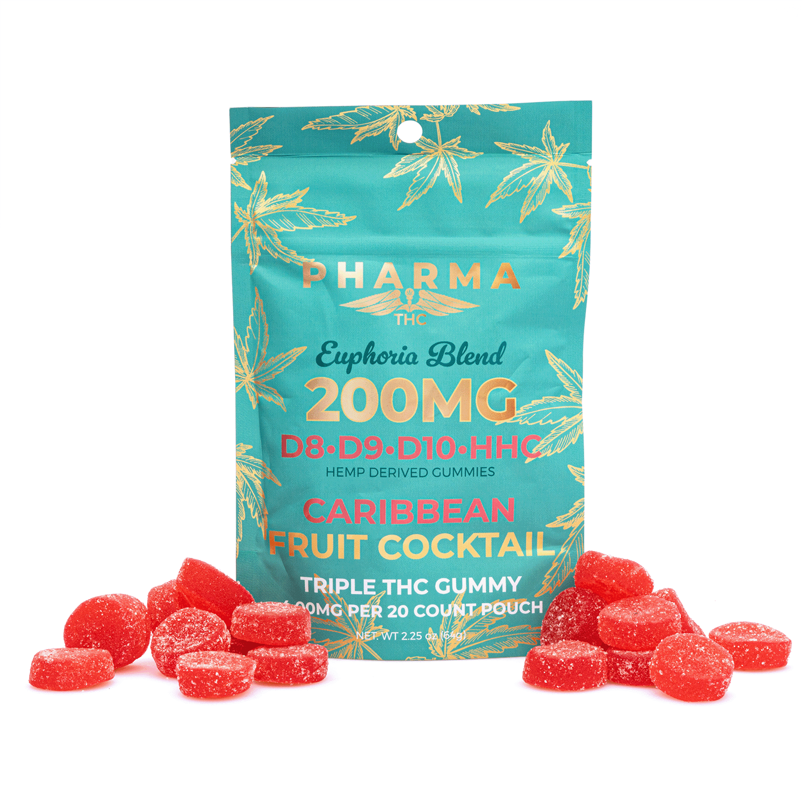 PharmaTHC-Euphoria-Blend-Gummies-Caribbean-Fruit-Cocktail-4000-mg-Total-Cannabinoids-Combo PharmaTHC Euphoria Blend Gummies – Caribbean Fruit Cocktail (4000 mg Total Cannabinoids) - Image 1