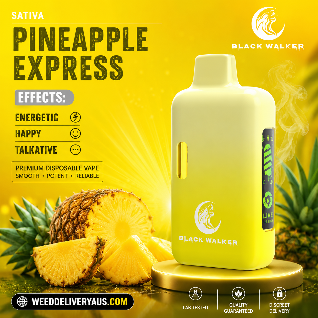 Black Walker Hi-Vol Pineapple Express 2500mg (Sativa) Black Walker Hi-Vol Pineapple Express 2500mg (Sativa)